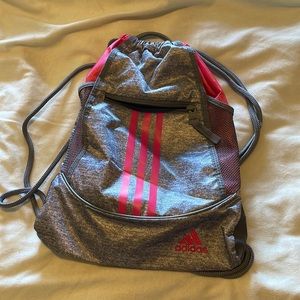 Pink and Grey Adidas String Bag